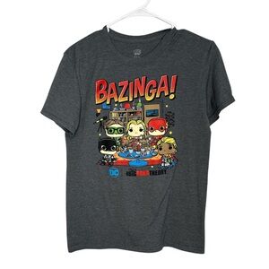 Funko Pop Tee Men's Bazinga Big Bang Theory DC Comic Graphic Tee Small